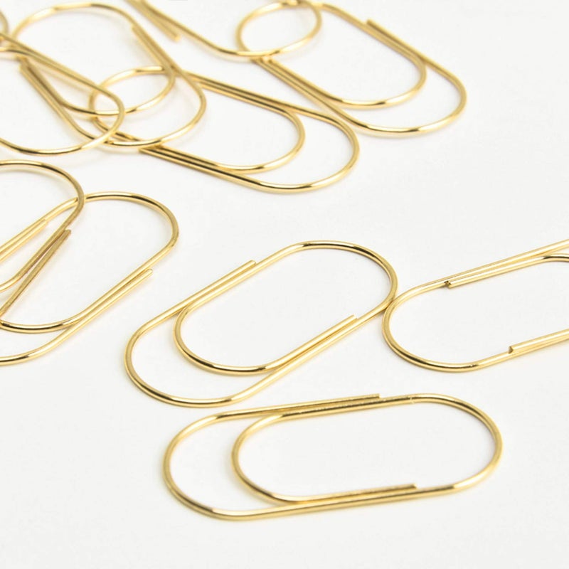 Supfoxer Gold Large Paper Clips, 50pcs 50mm/1.97" Oversized Jumbo Wide Planner Giant Paper Clip Non Skid Smooth Finish Steel Wire Office Supply Invitation Accessories (Gold) - Image 5